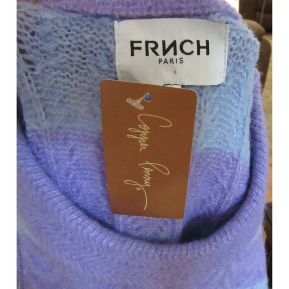 New w Tags FRNCH Paris Neve Violet & Blue Swirl Sweater Size M - Picture 5 of 5